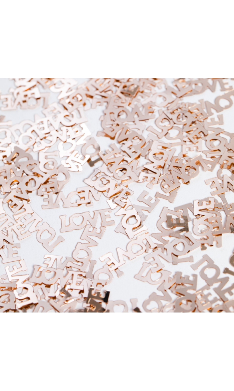 Table Confetti Rose Gold Text Love - 14g