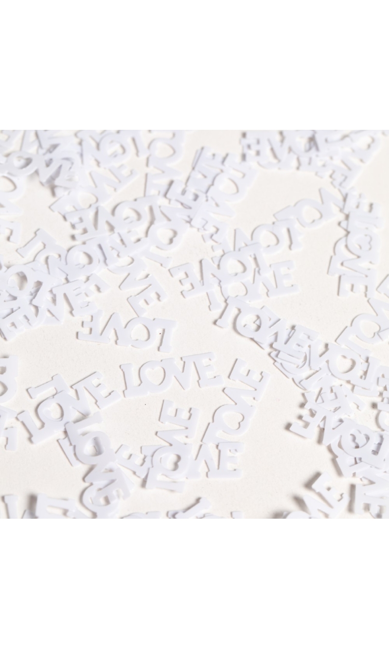 Table Confetti White Text Love - 14g