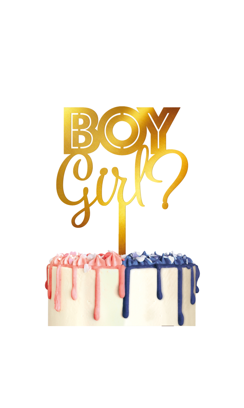 Gender Reveal Cake Topper Acrylic