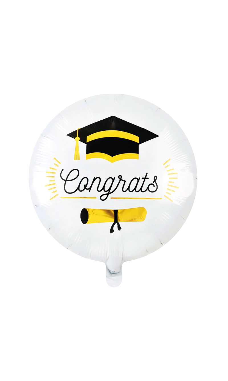 Foil Balloon 18 Inch Round - Congrats White