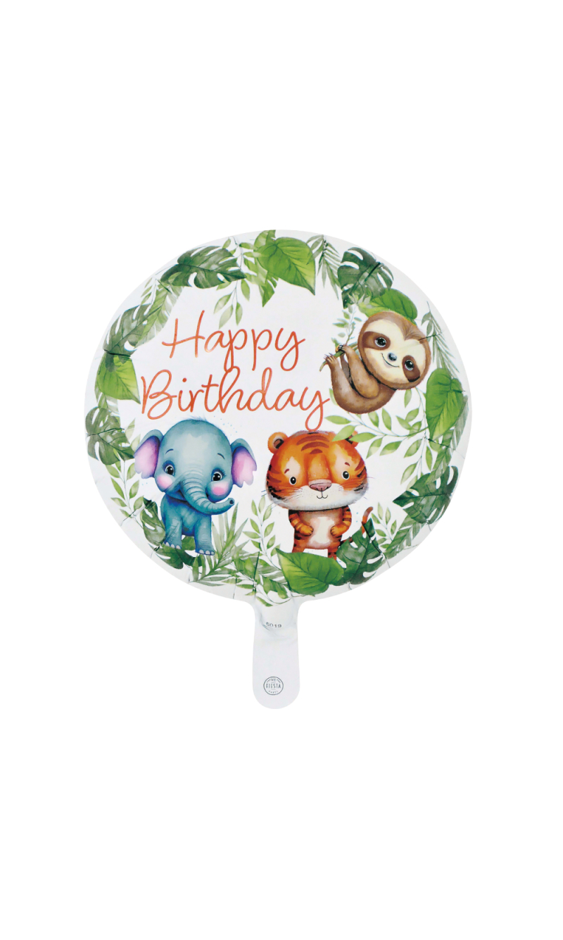Foil Balloon 18 Inch Round - Happy Birthday Jungle