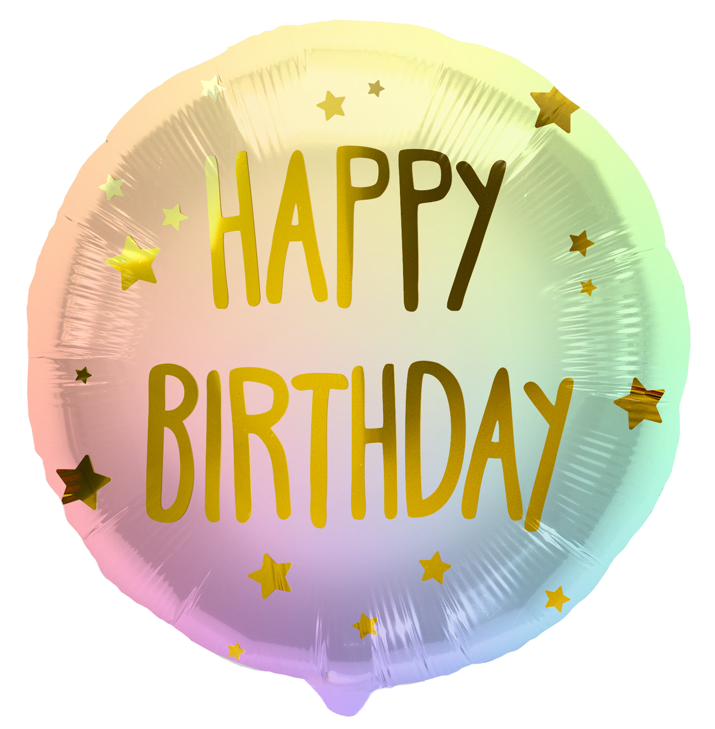 Foil Balloon 'Happy Birthday' Ombre & Stars - 45cm