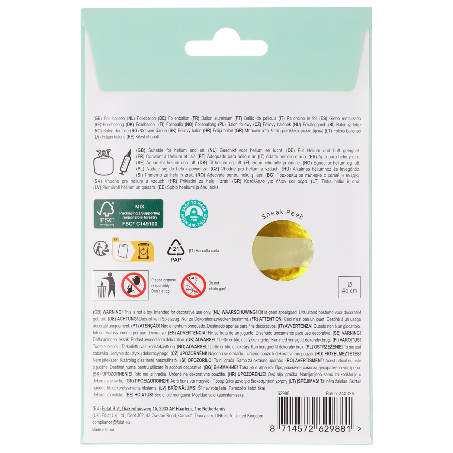 Foil Balloon 'Happy Birthday' Ombre & Stars - 45cm - Image 4