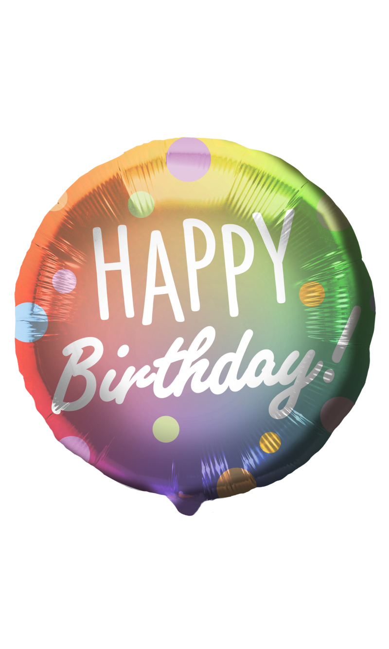 Foil Balloon 'Happy Birthday!' Dots Multi Colors - 45cm