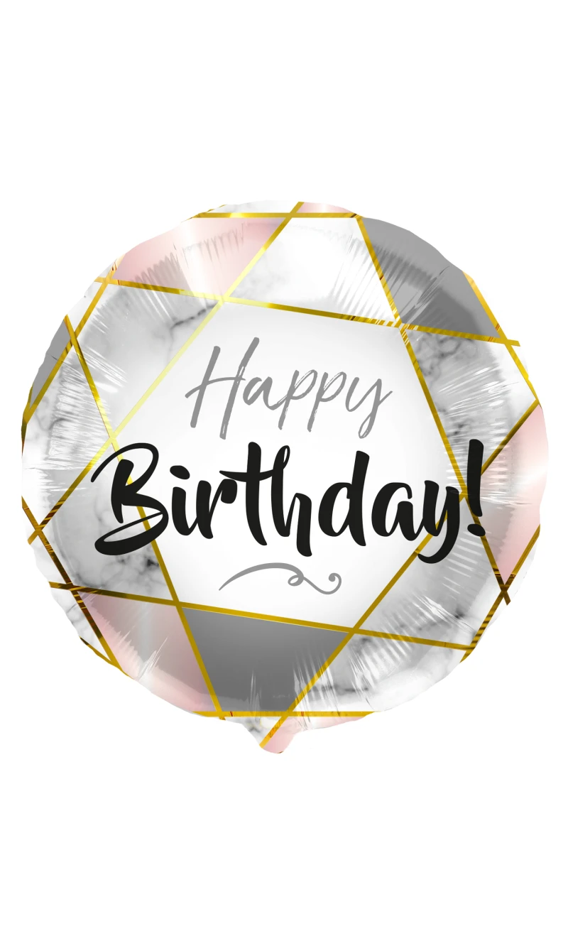Foil Balloon 'Happy Birthday' Marble - 45cm