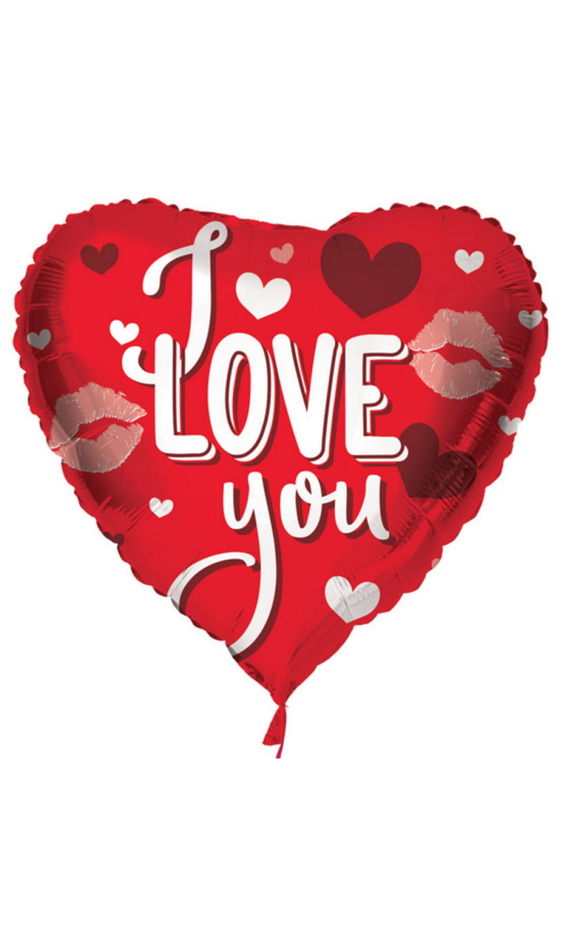 Heart-shaped Foil Balloon I Love You Red - 45cm