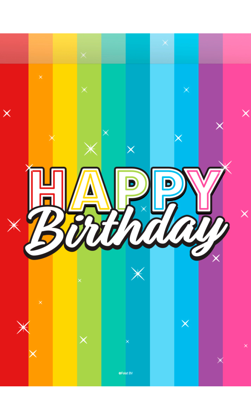 Party Bags Rainbow Bday 16.5x23cm - 8pcs
