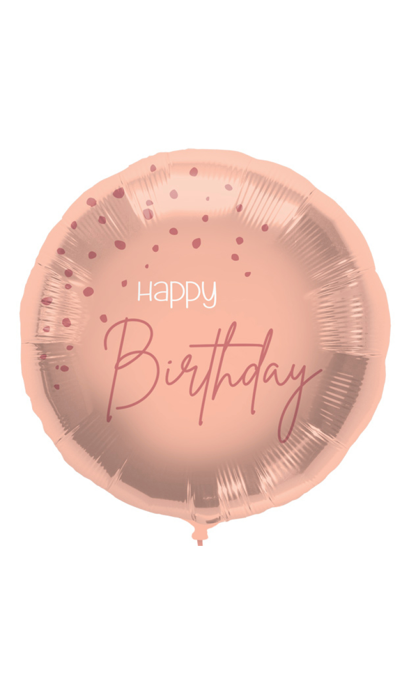 Foil Balloon Happy Birthday Elegant Lush Blush - 45cm