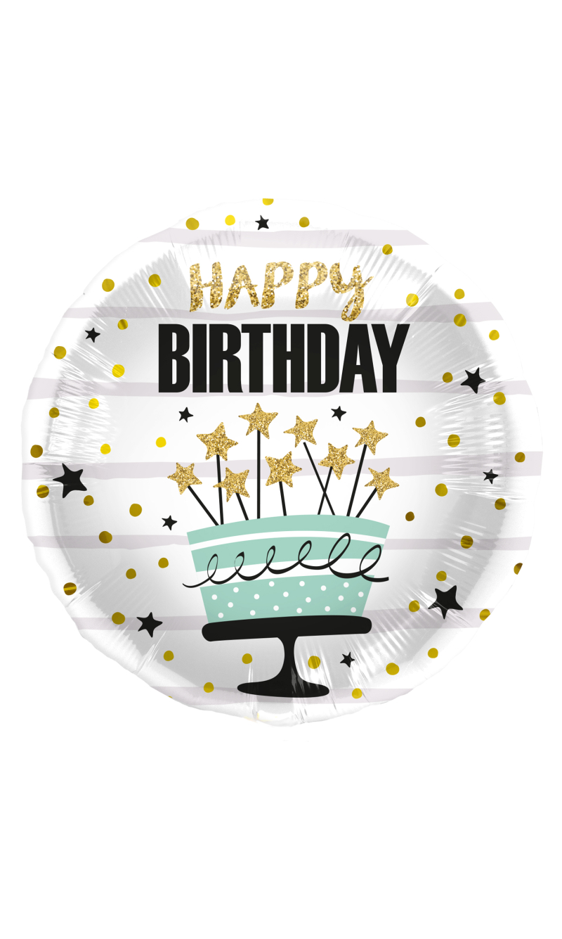 Foil Balloon Birthday Cake Stars - 45cm