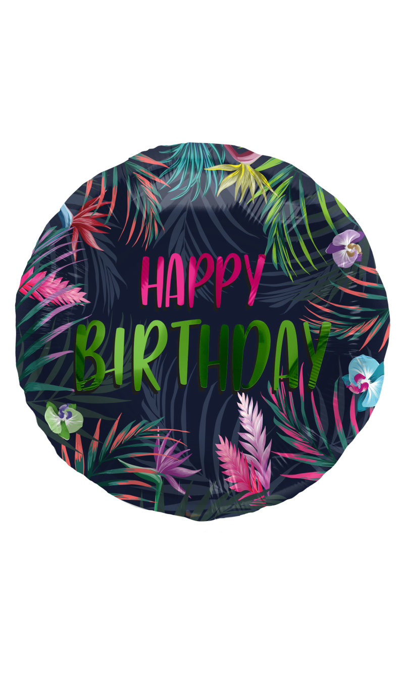 Foil Balloon Birthday Neon Tropical - 45cm