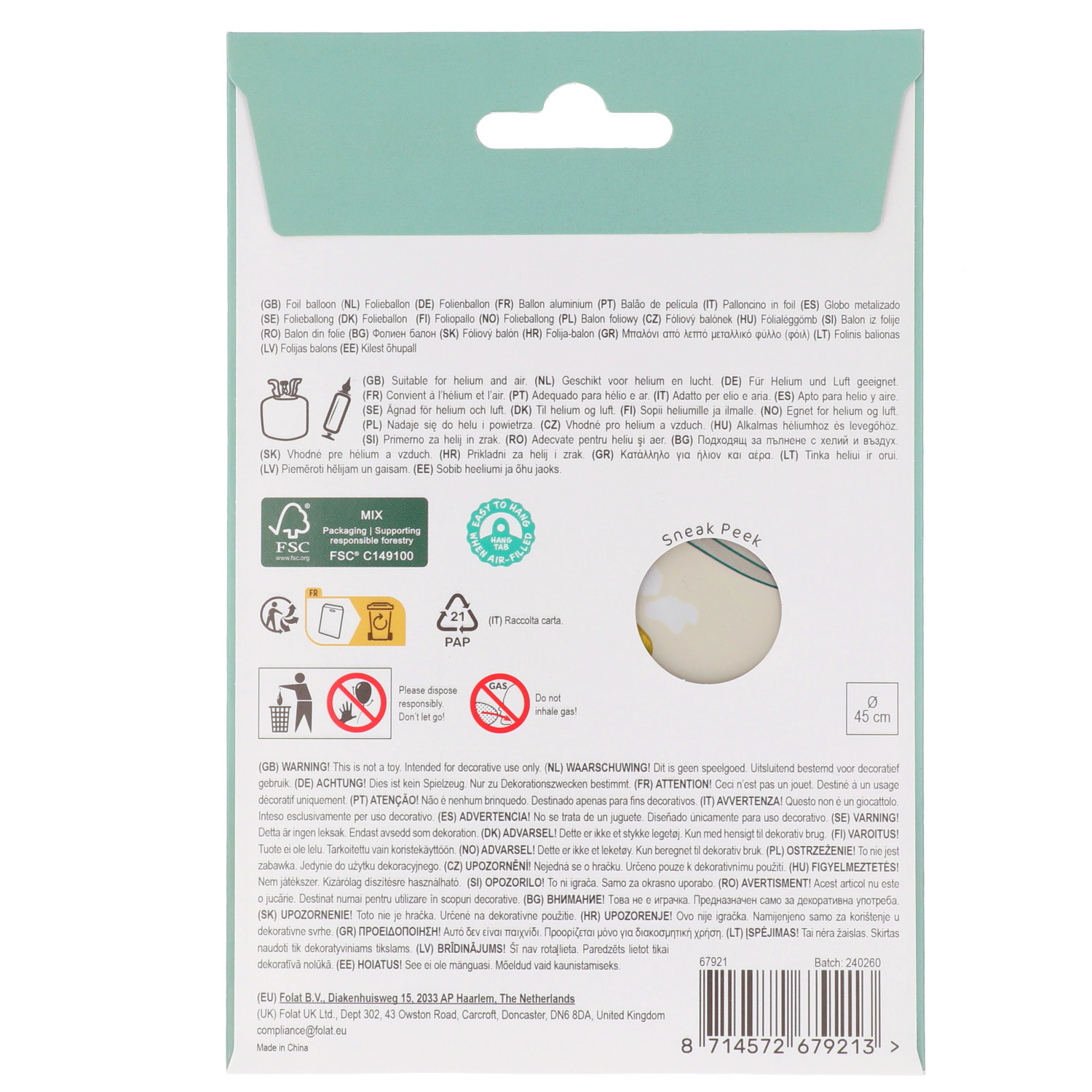 Foil Balloon Birthday Cute Flowers Pink - 45cm - Image 3