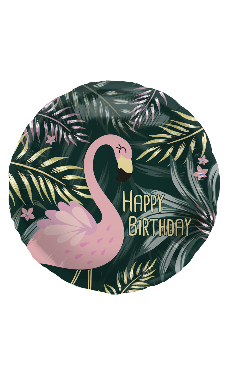 Foil Balloon Birthday Tropical Flamingo - 45cm