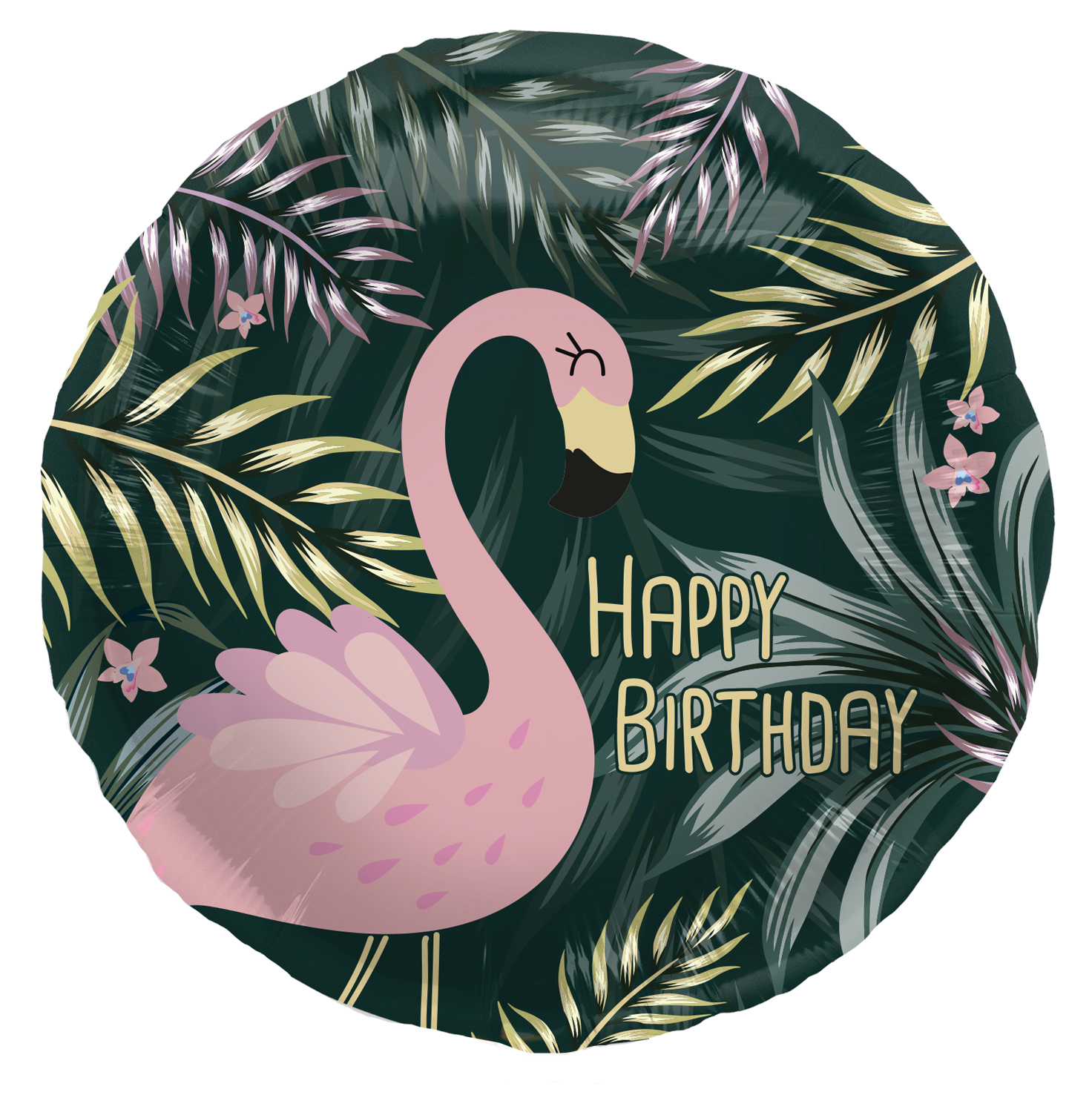 Foil Balloon Birthday Tropical Flamingo - 45cm