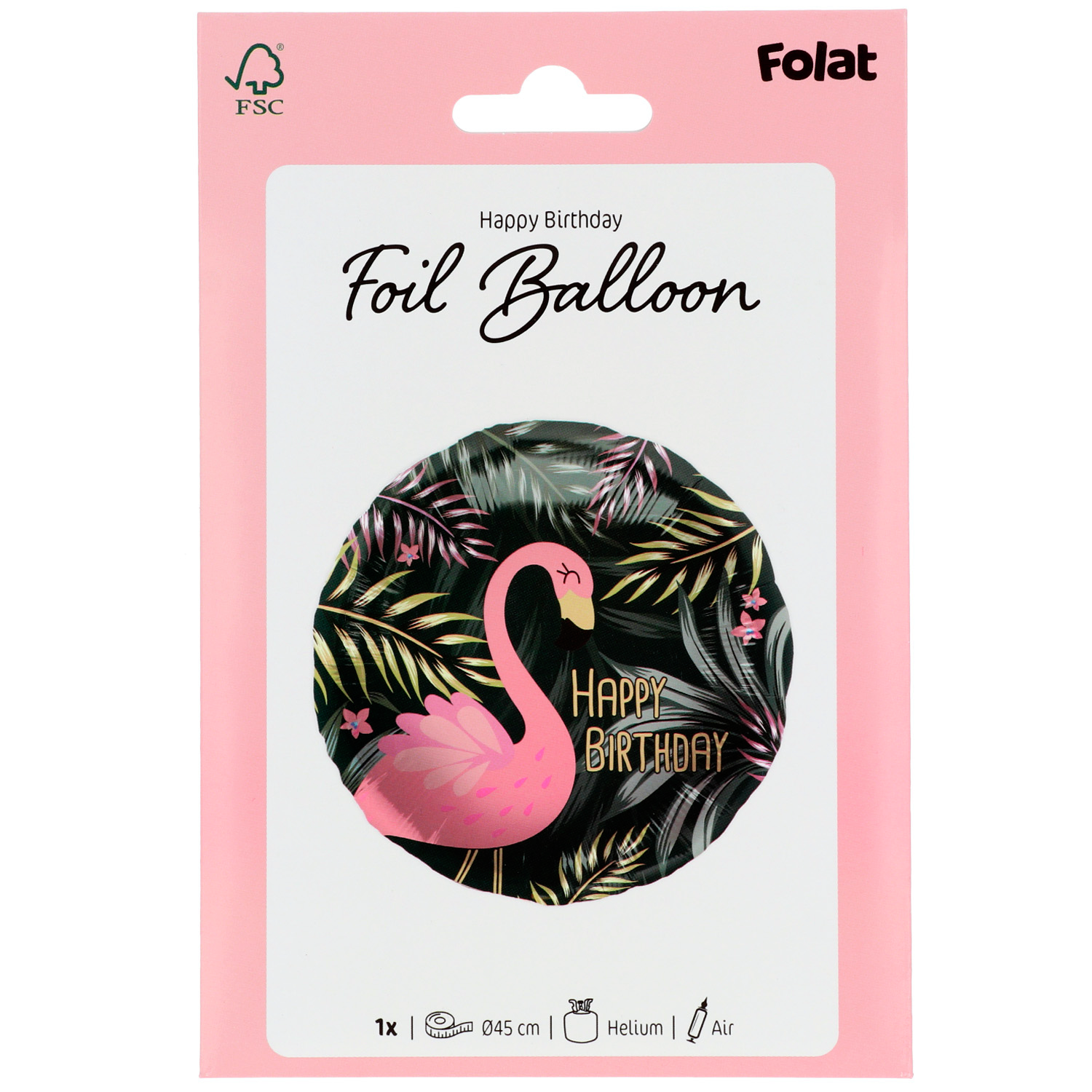 Foil Balloon Birthday Tropical Flamingo - 45cm - Image 5