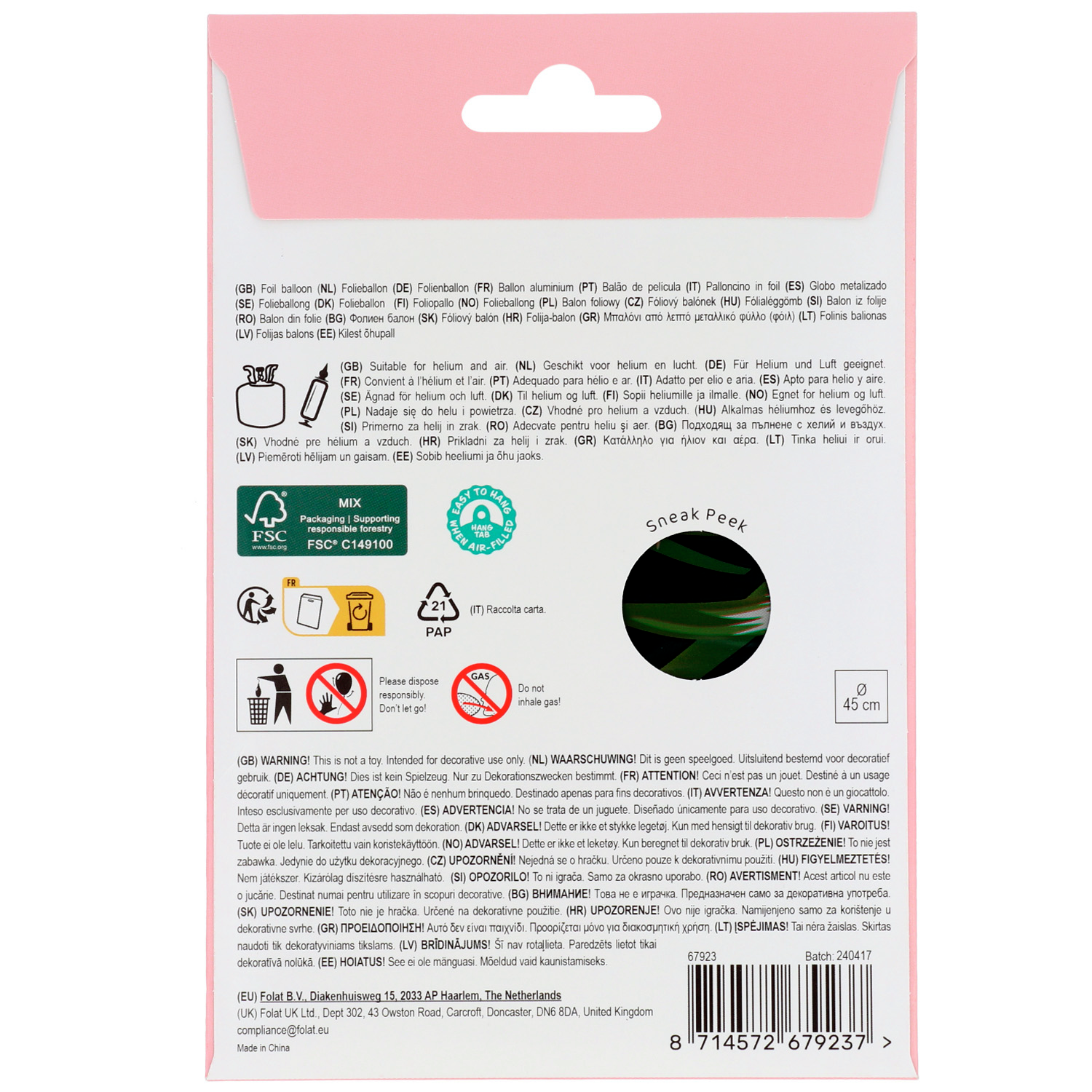 Foil Balloon Birthday Tropical Flamingo - 45cm - Image 3