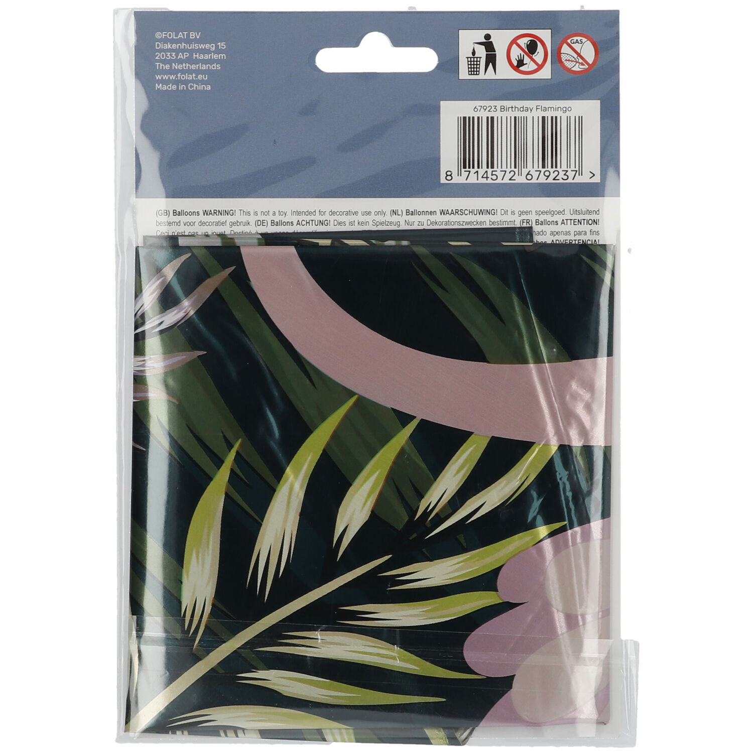 Foil Balloon Birthday Tropical Flamingo - 45cm - Image 2