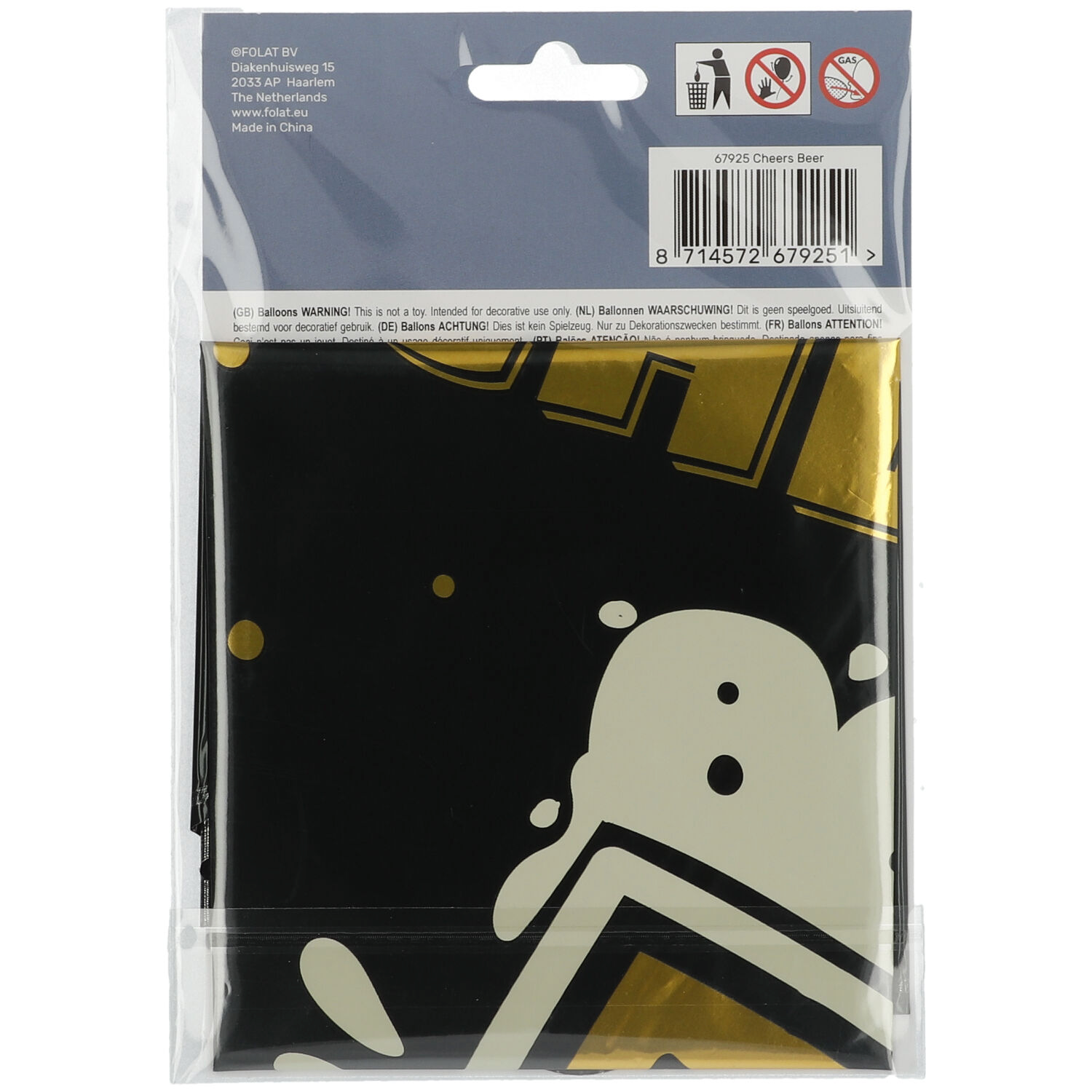 Foil Balloon Cheers Beer - 45cm - Image 2