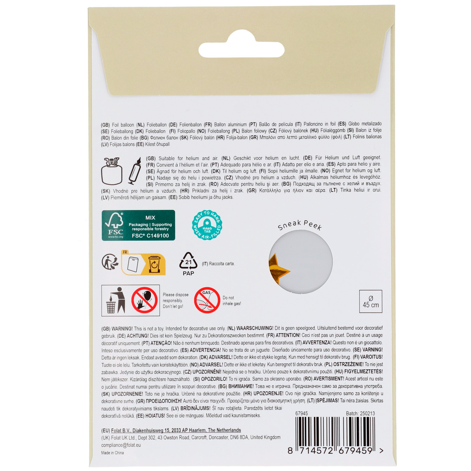 Foil Balloon You Did It - 45cm - Image 3