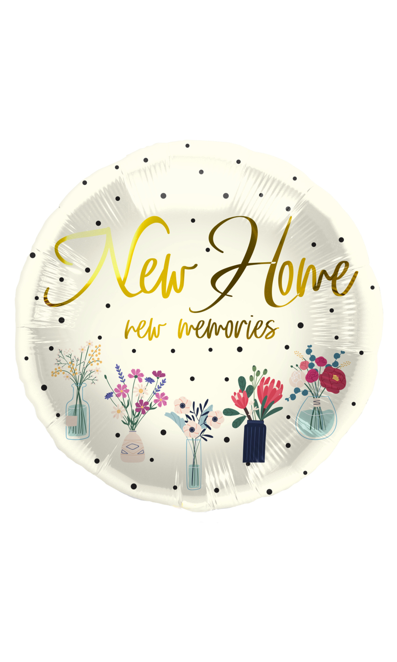 Foil Balloon New Home Flowers - 45cm