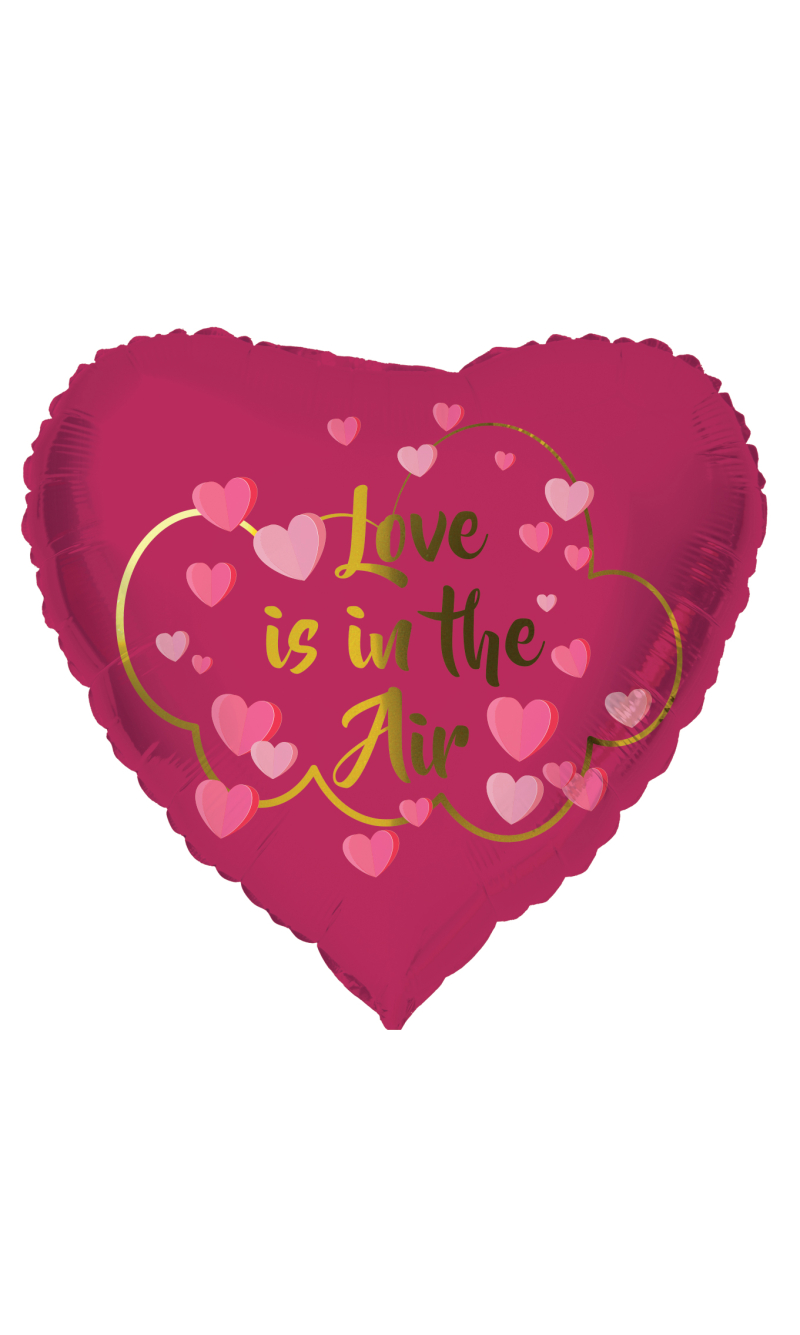 Foil Balloon Heart-shaped Love is in the Air - 45cm