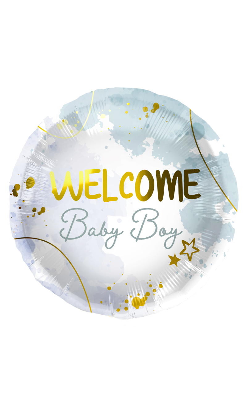 Foil Balloon Welcome Baby Boy Blue - 45cm