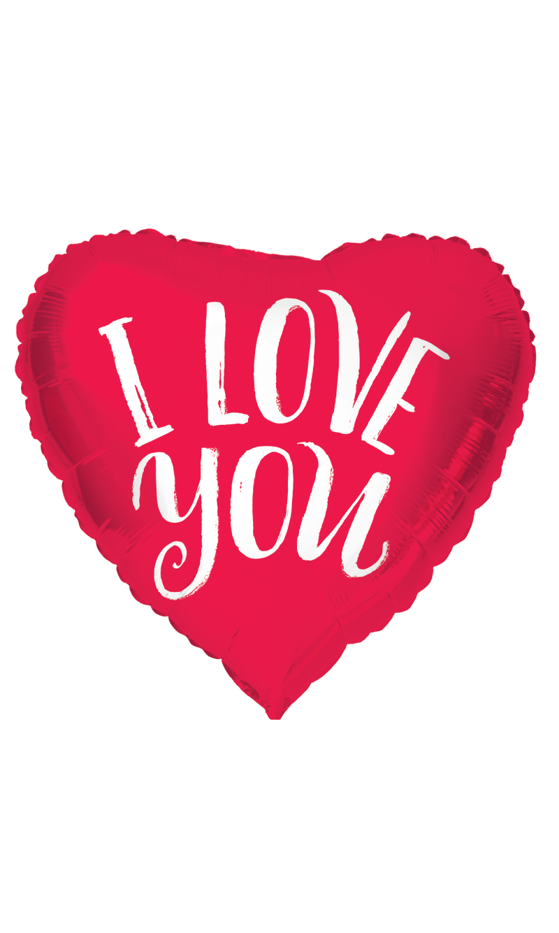 Foil Balloon Heart-shaped I Love You Red - 45cm