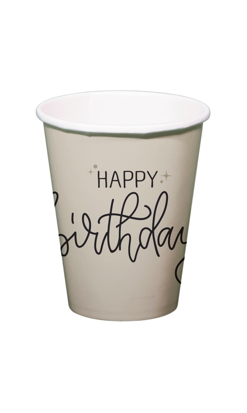 Paper Cups - Creme Noir - 250 ml - 8pcs