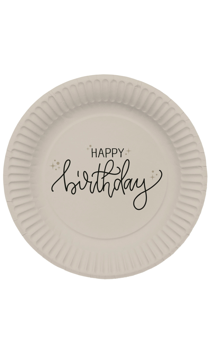 Paper Plates - Creme Noir - 23cm - 8pcs