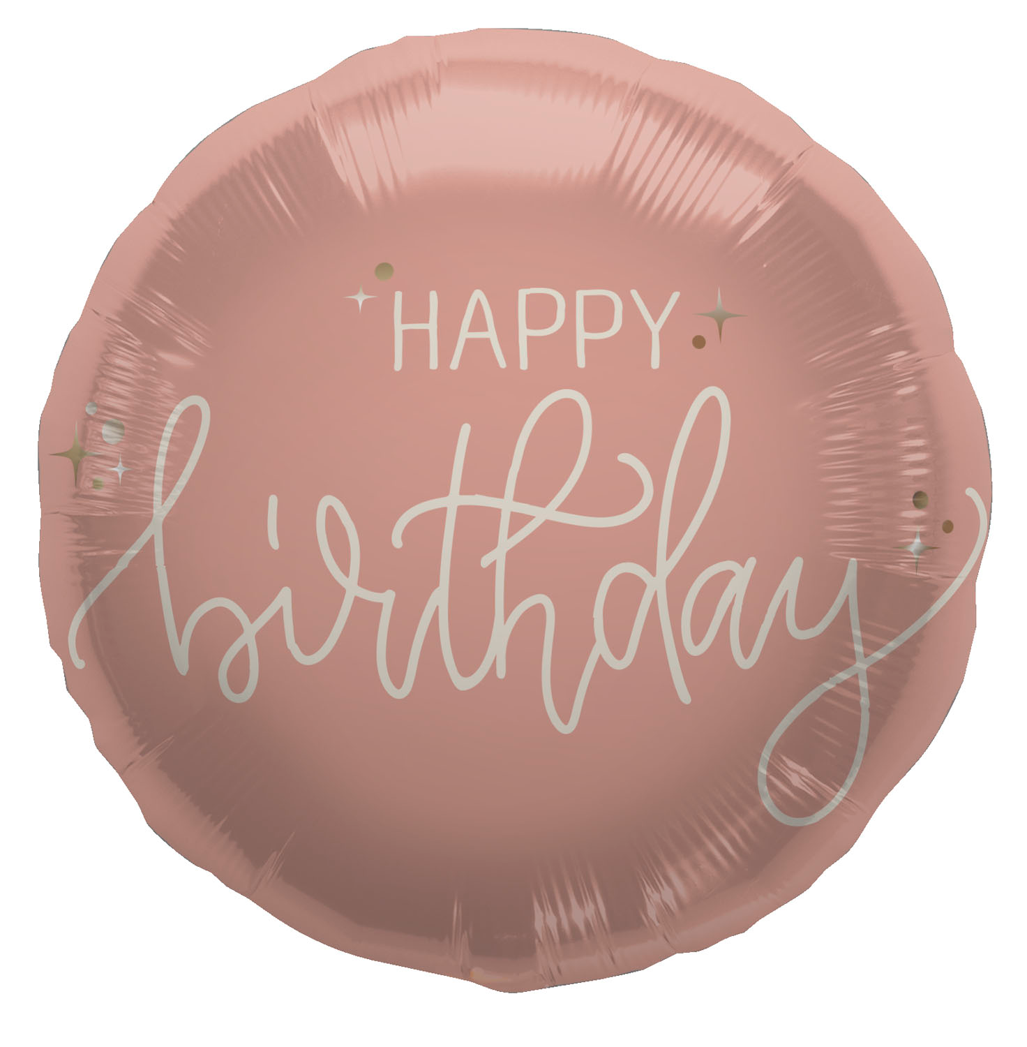 Foil Balloon - Happy Birthday - Creme Rose - 45cm