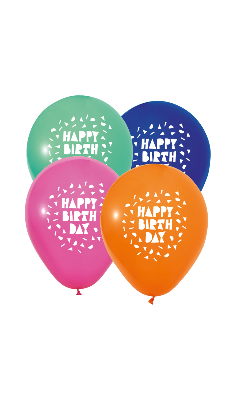 Happy Birthday 12 Inch Latex Balloons - 8pcs
