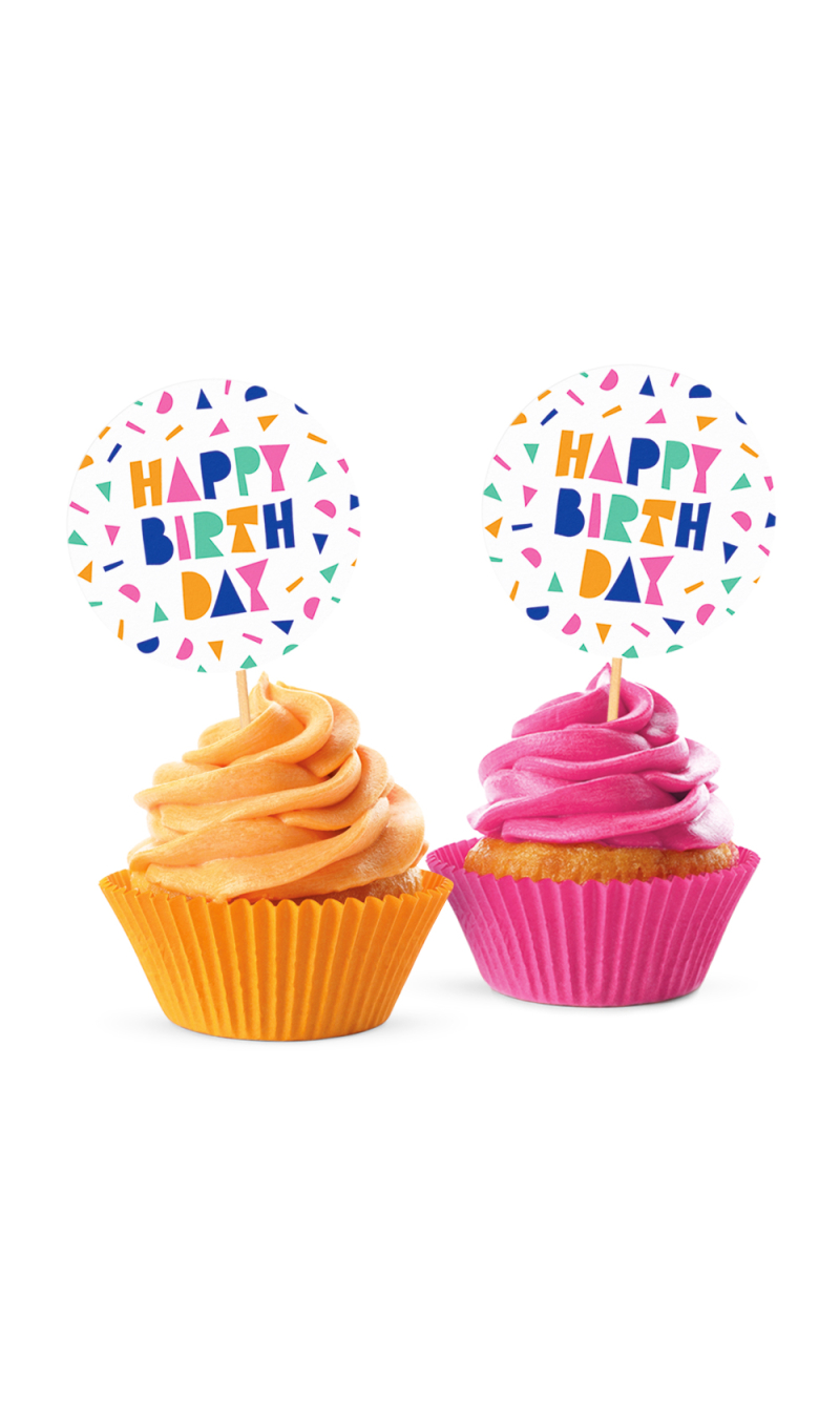 Happy Birthday Party Picks - 12pcs