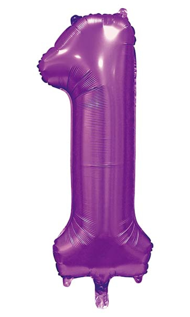 34 Inch GE Foil Balloon Number 1 - Satin Purple