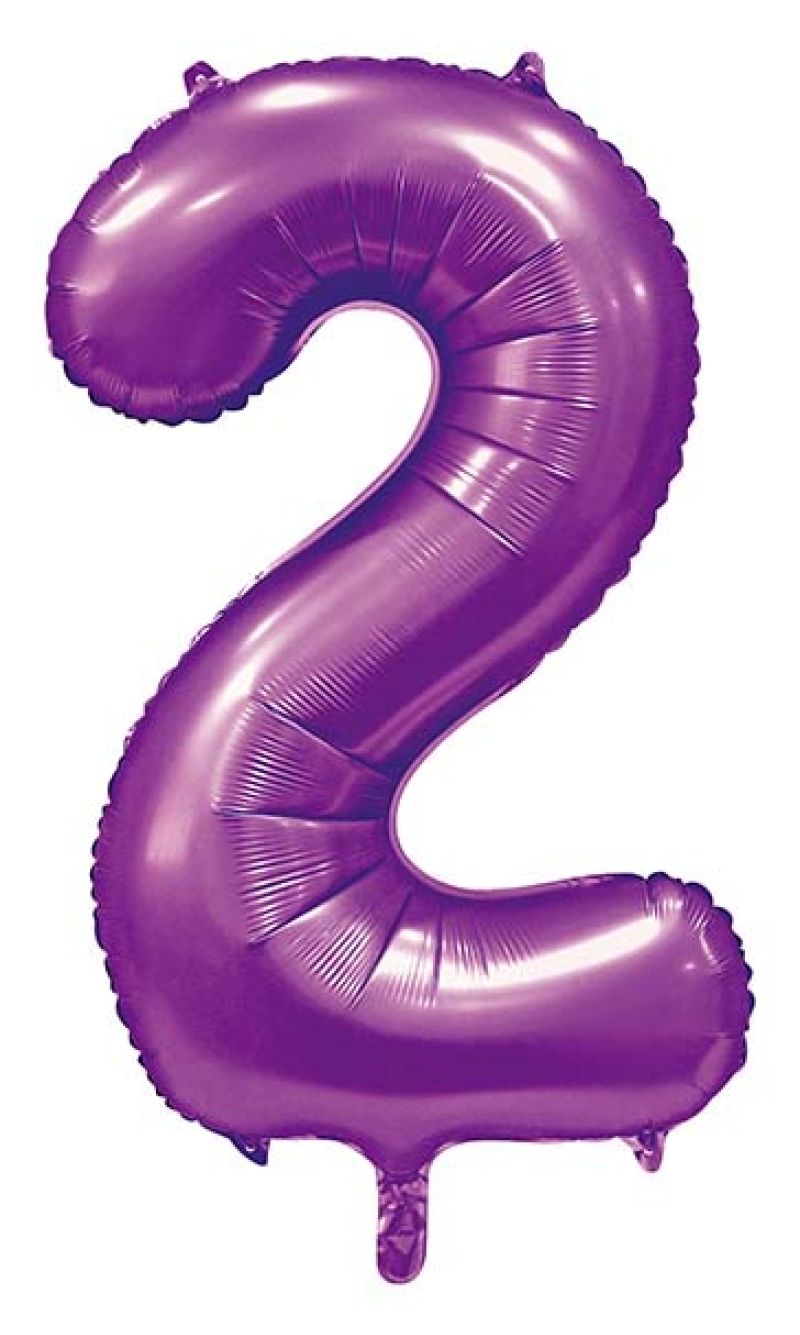 34 Inch GE Foil Balloon Number 2 - Satin Purple
