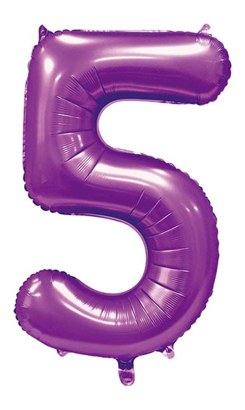 34 Inch GE Foil Balloon Number 5 - Satin Purple