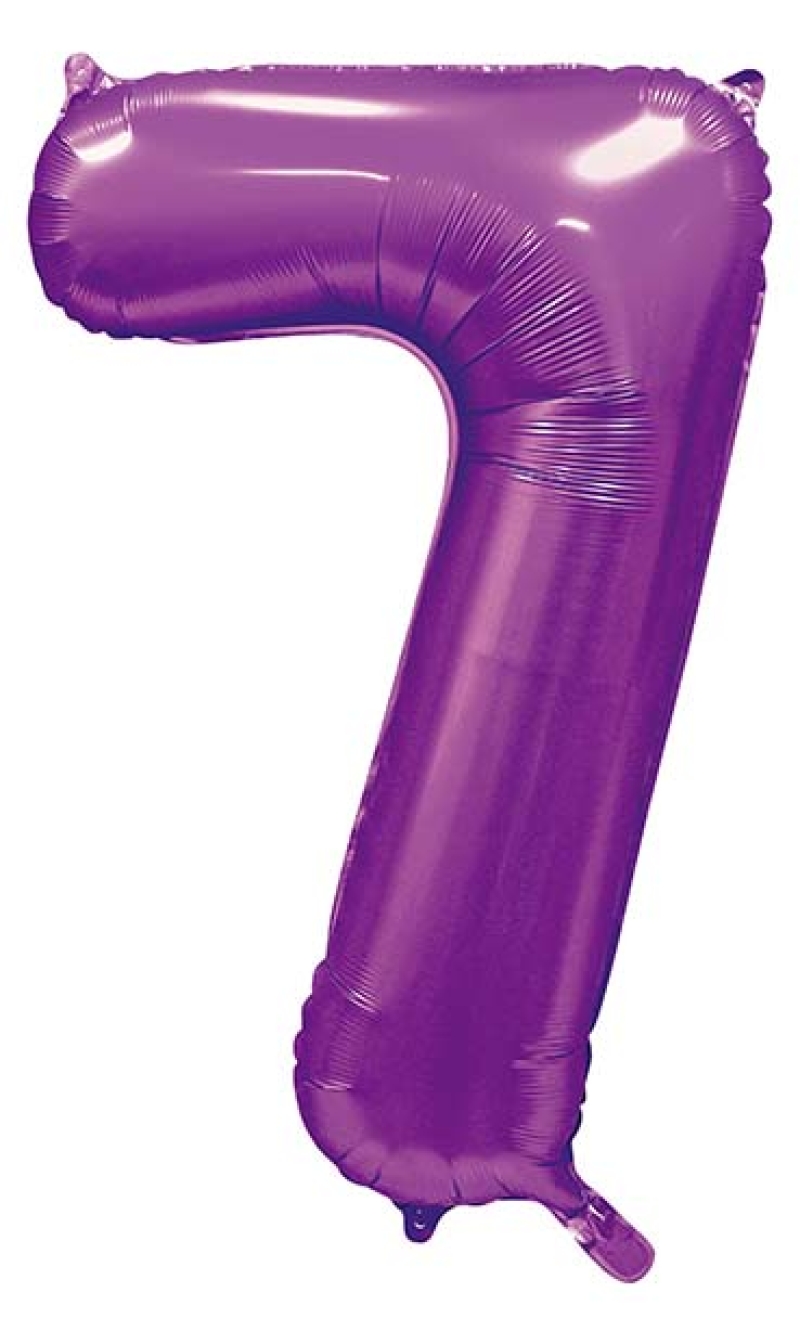 34 Inch GE Foil Balloon Number 7 - Satin Purple