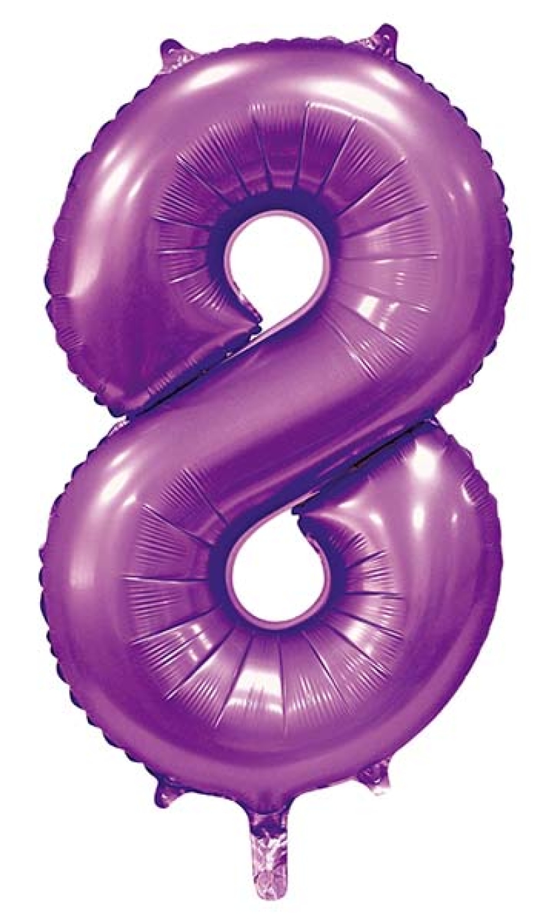34 Inch GE Foil Balloon Number 8 - Satin Purple