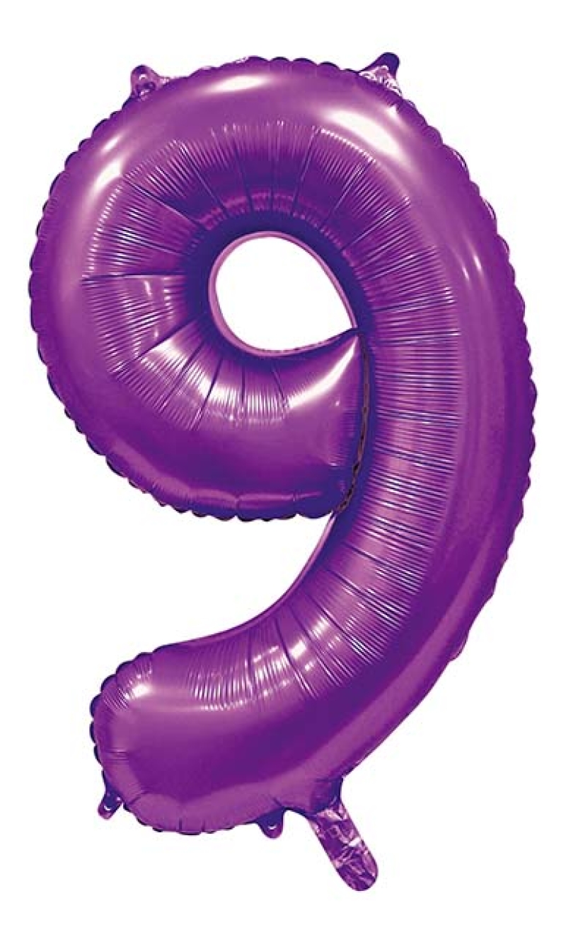 34 Inch GE Foil Balloon Number 9 - Satin Purple