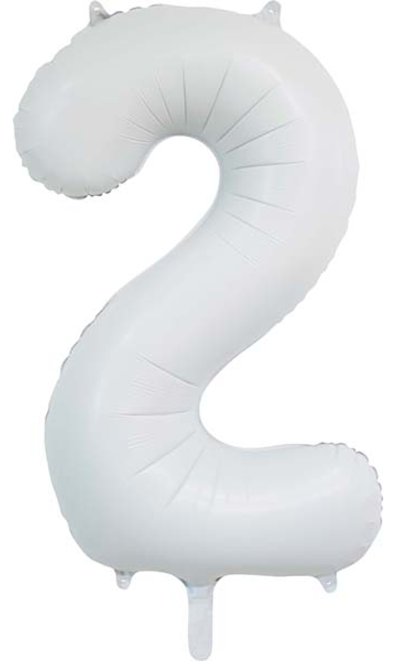 34 Inch GE Foil Balloon Number 2 - Satin White