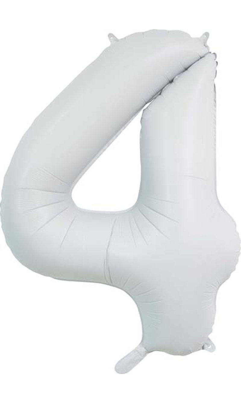 34 Inch GE Foil Balloon Number 4 - Satin White
