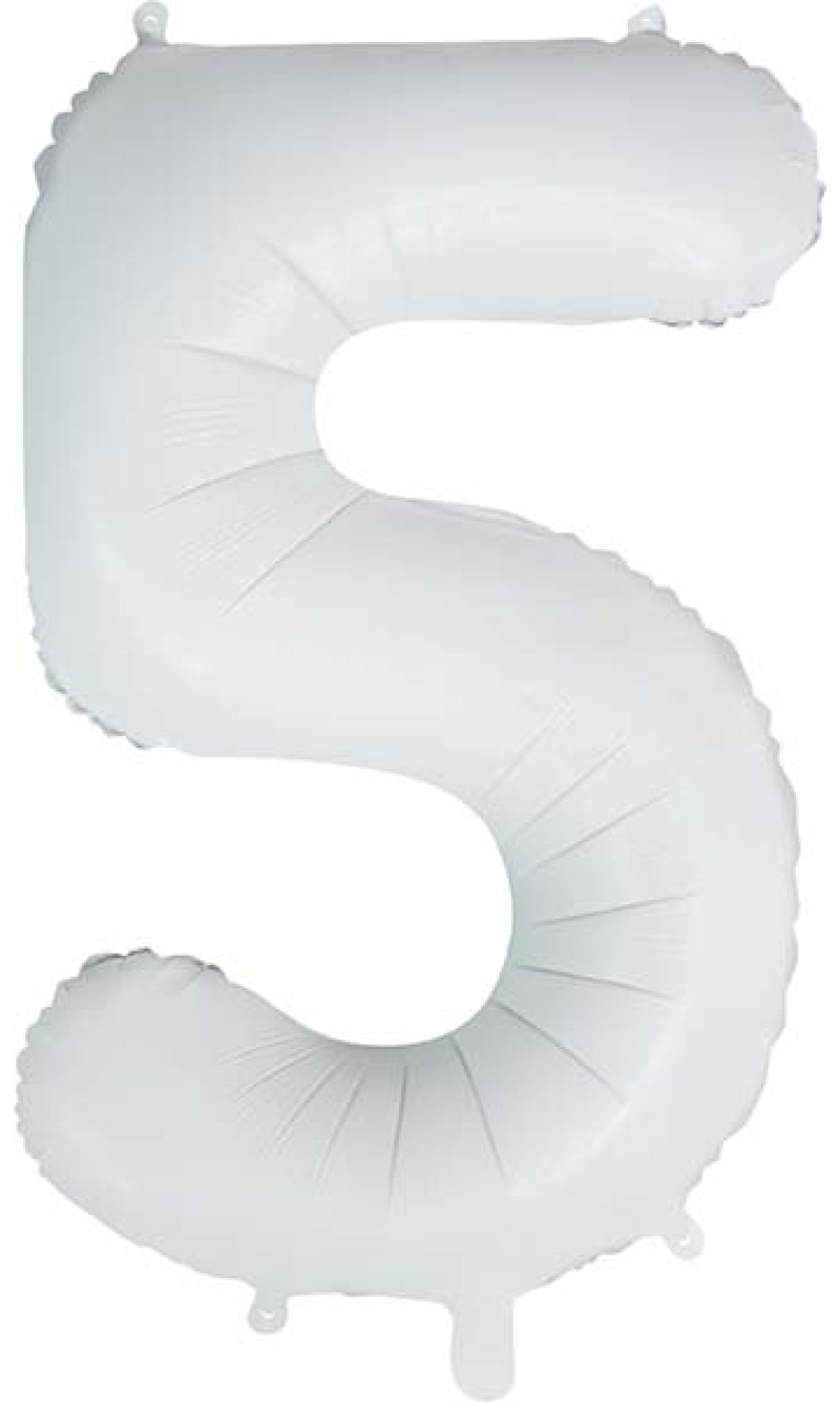 34 Inch GE Foil Balloon Number 5 - Satin White