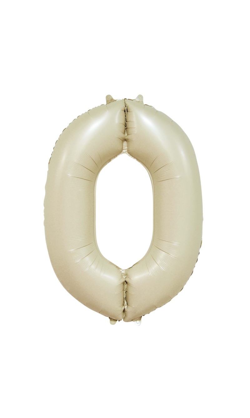 34 Inch GE Foil Balloon Number 0 - Creme