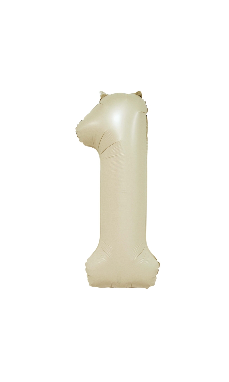 34 Inch GE Foil Balloon Number 1 - Creme