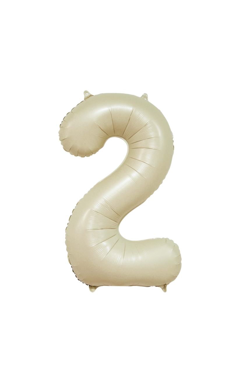 34 Inch GE Foil Balloon Number 2 - Creme