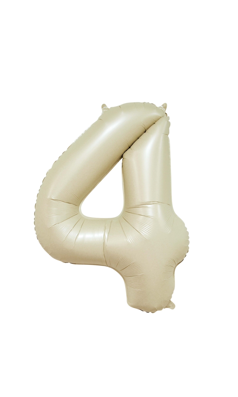 34 Inch GE Foil Balloon Number 4 - Creme