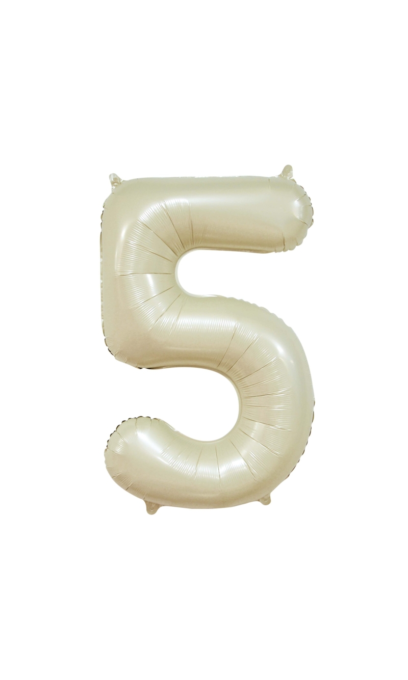 34 Inch GE Foil Balloon Number 5 - Creme