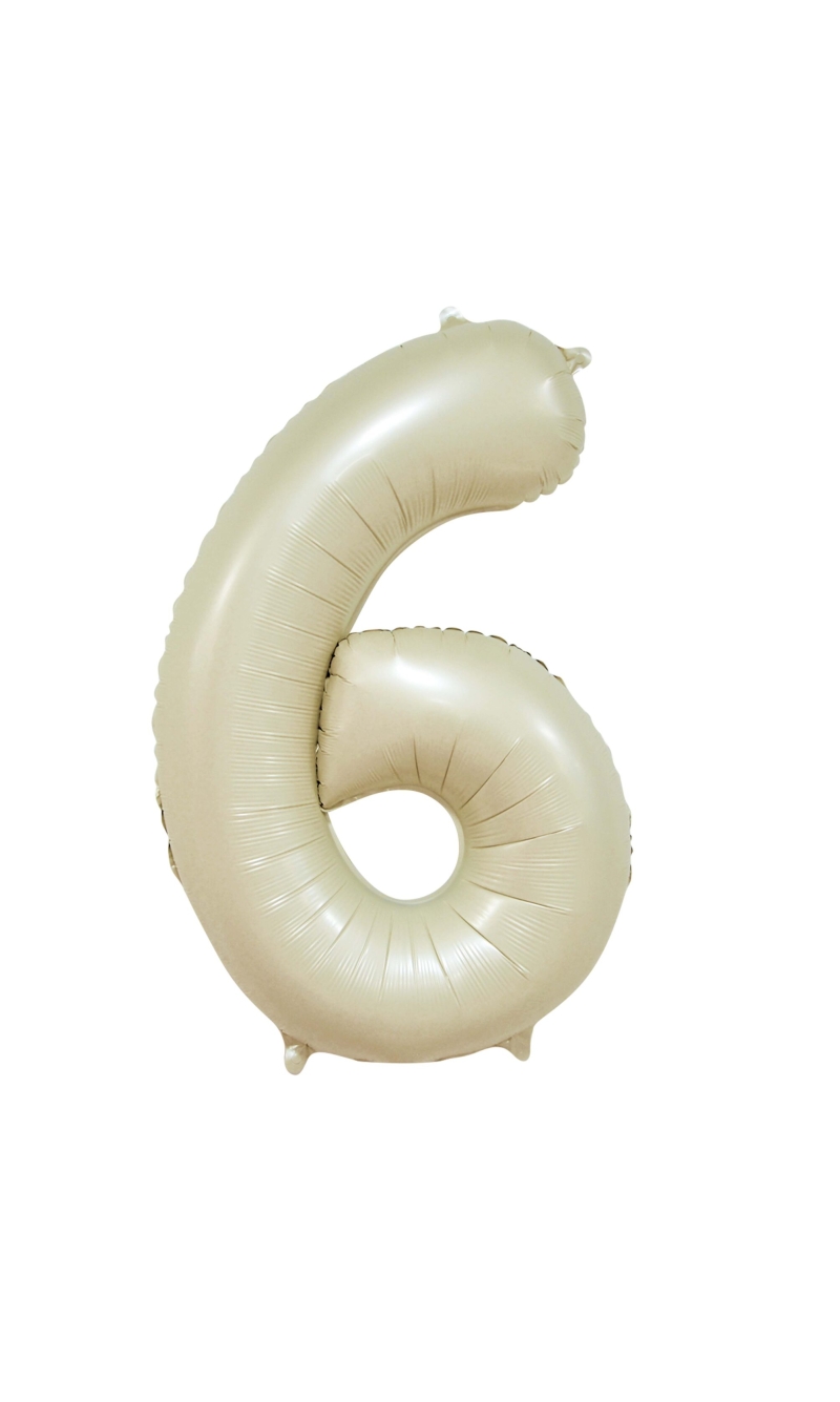 34 Inch GE Foil Balloon Number 6 - Creme
