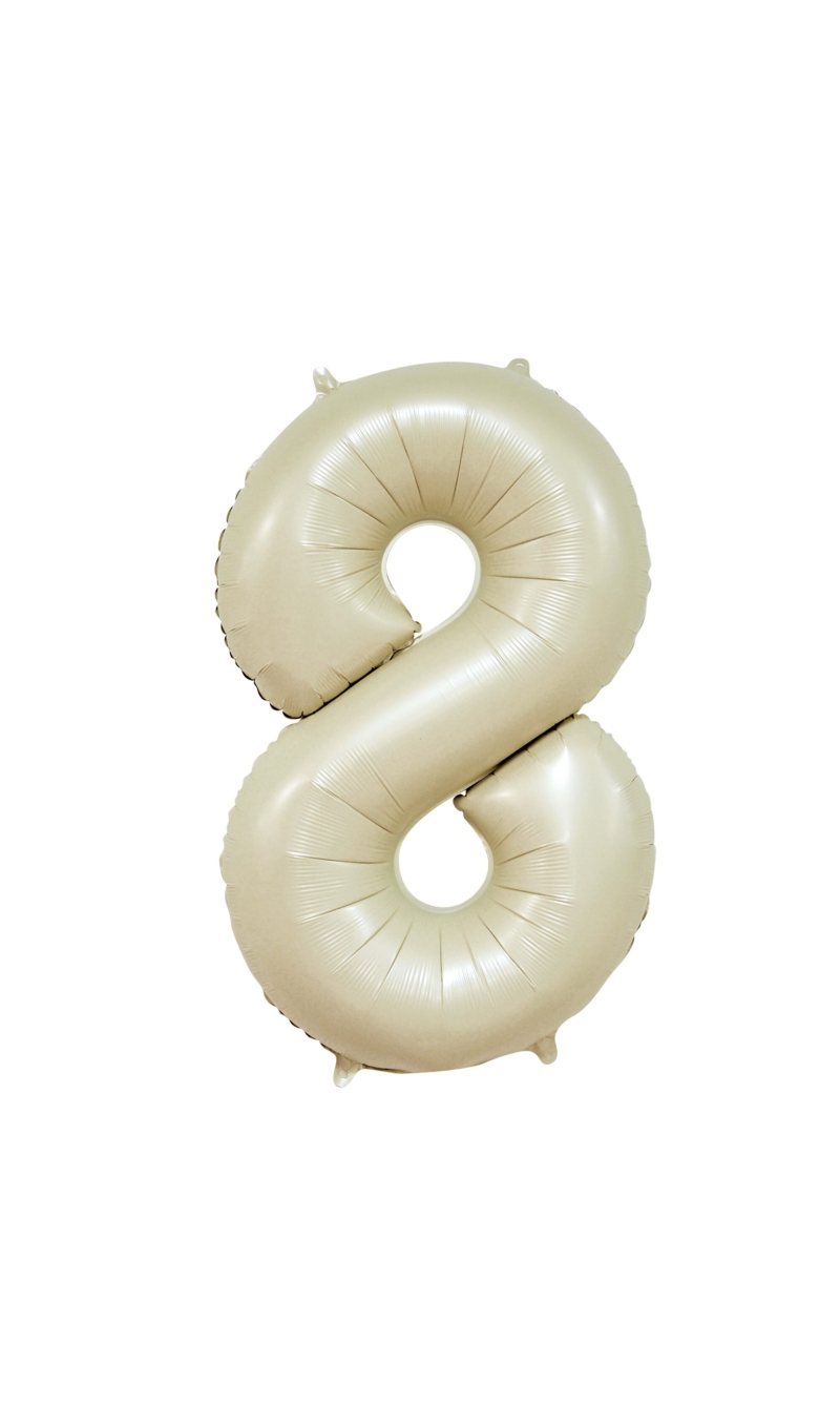 34 Inch GE Foil Balloon Number 8 - Creme