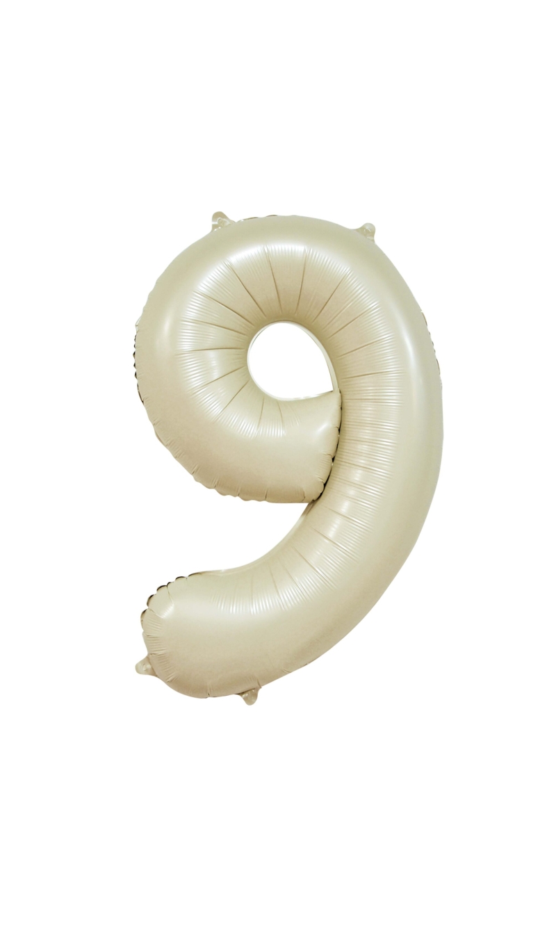 34 Inch GE Foil Balloon Number 9 - Creme