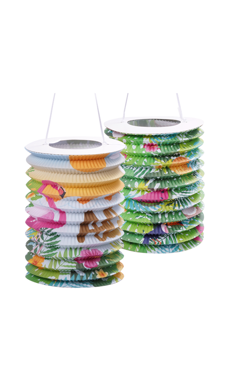 Hawaiian Aloha Cylinder Paper Lanterns 16x25cm - 2pcs