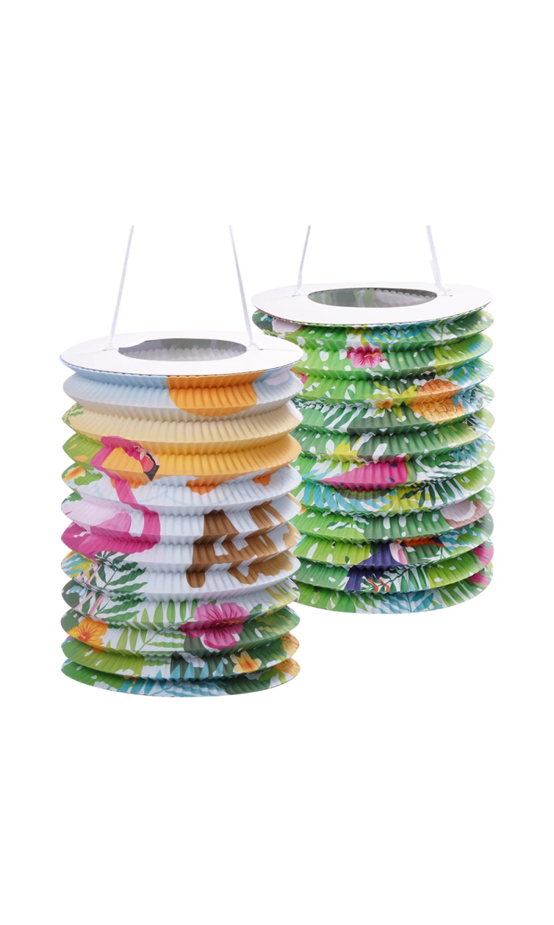 Hawaiian Aloha Cylinder Paper Lanterns 16x25cm - 2pcs